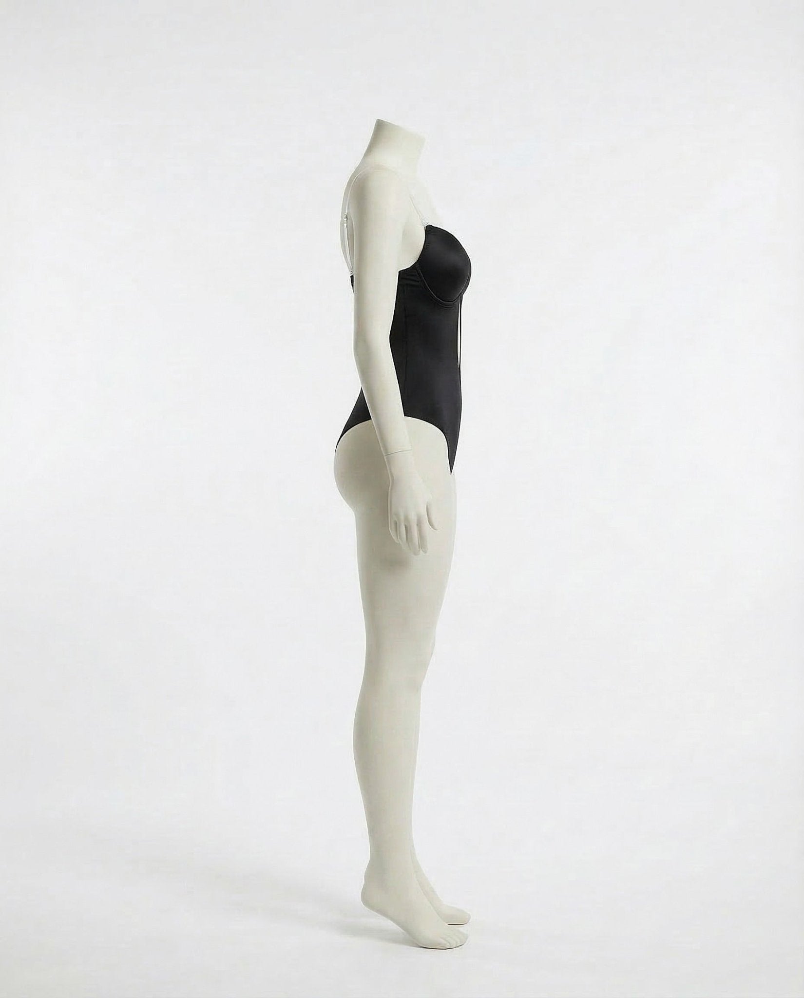 Black backless plunge invisible bodysuit