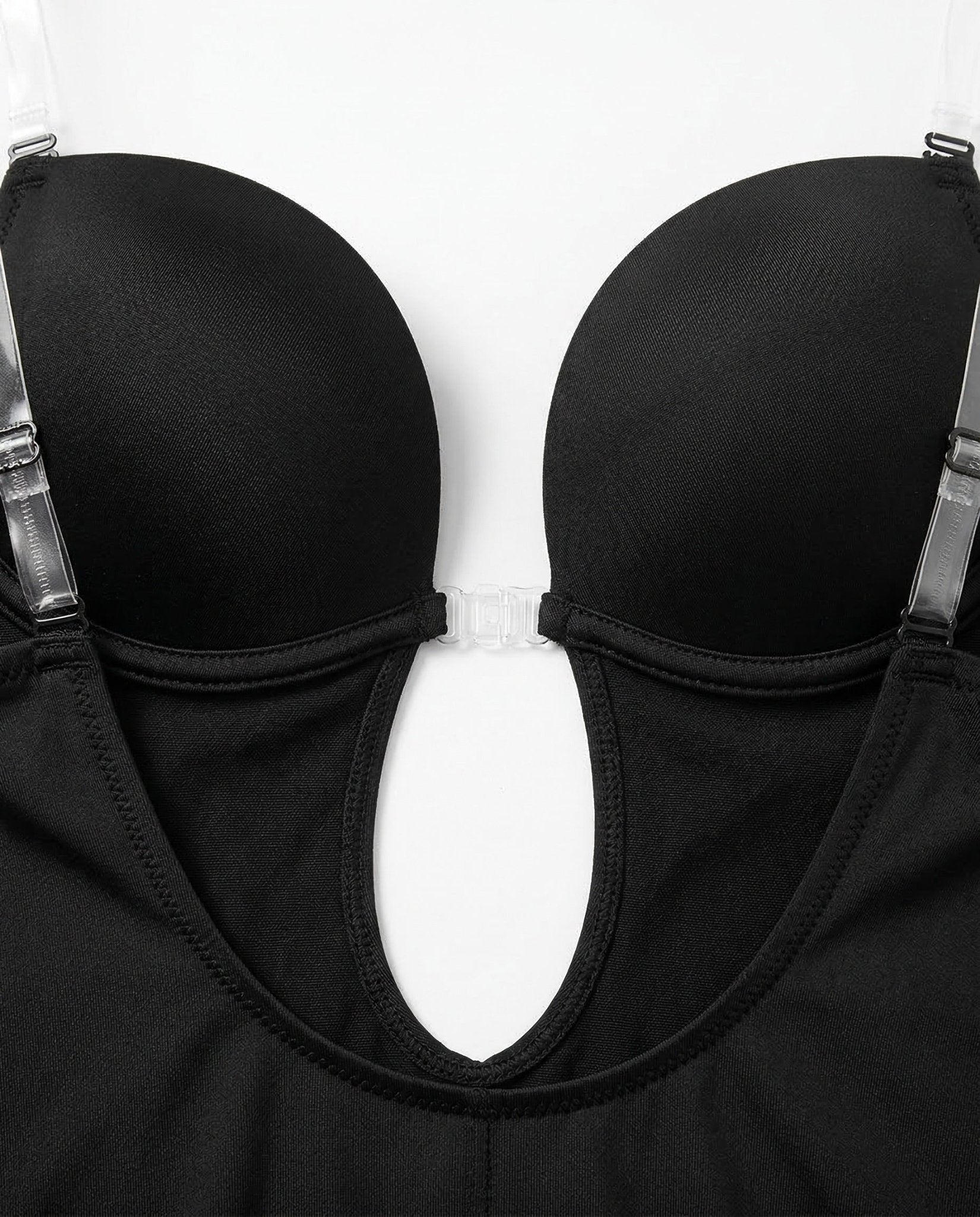 Black backless plunge invisible bodysuit