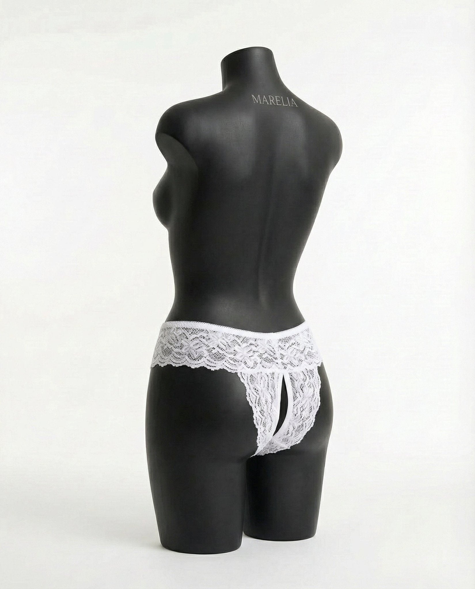 White Marelia - Lace Open Crotch Brief
