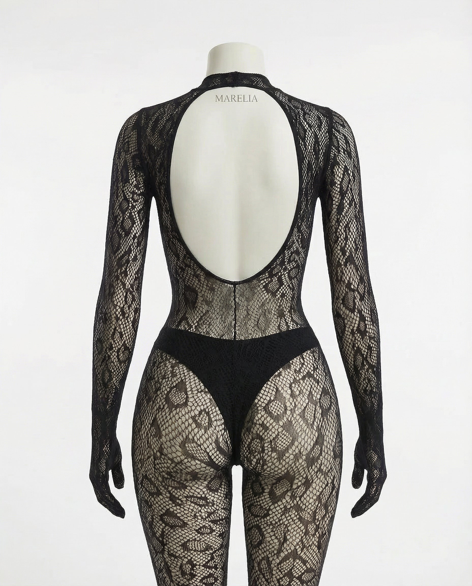Sheer Lace Long Sleeve Bodysuit
