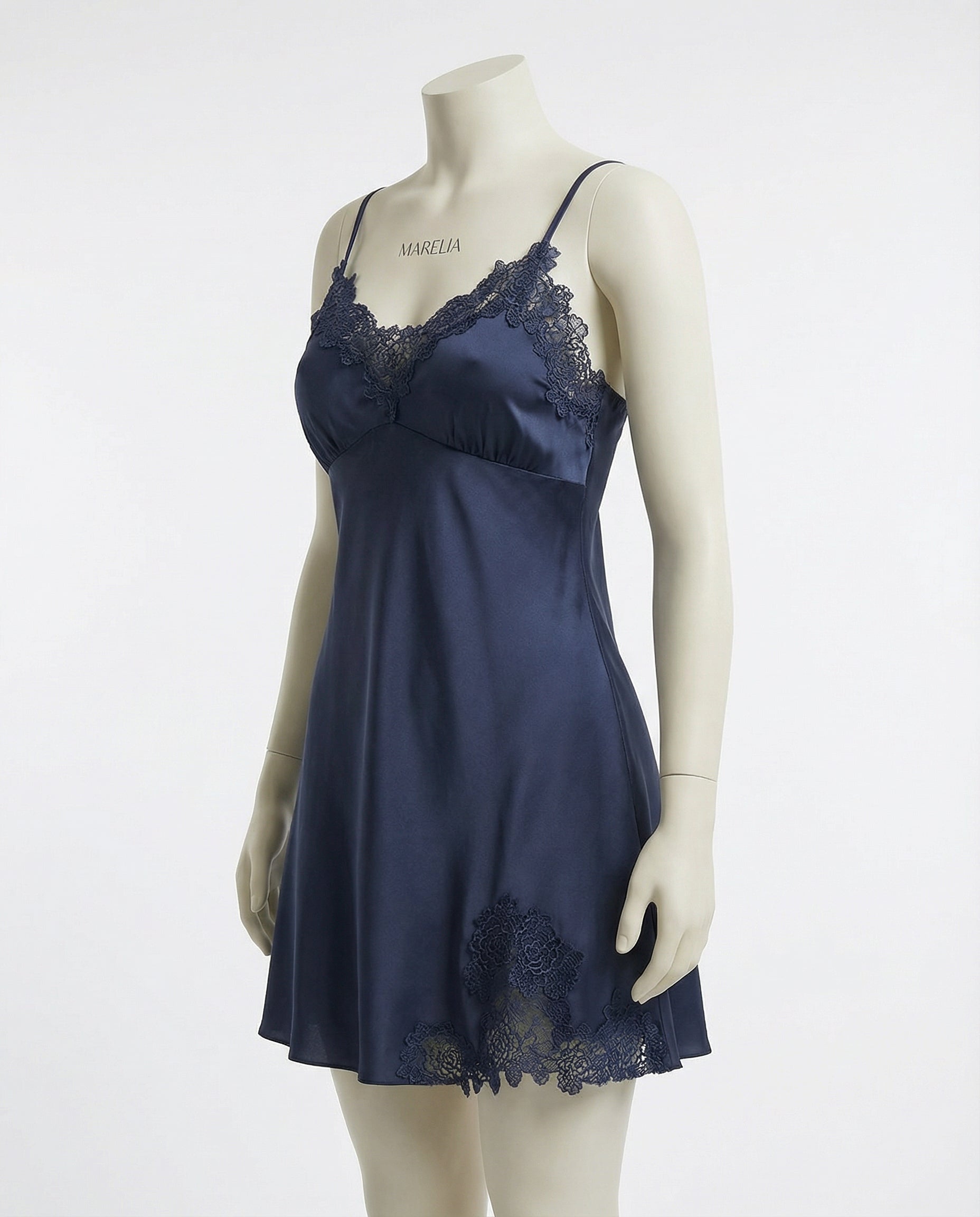 Marelia - Lace Trim Chemise With Built-In Cups