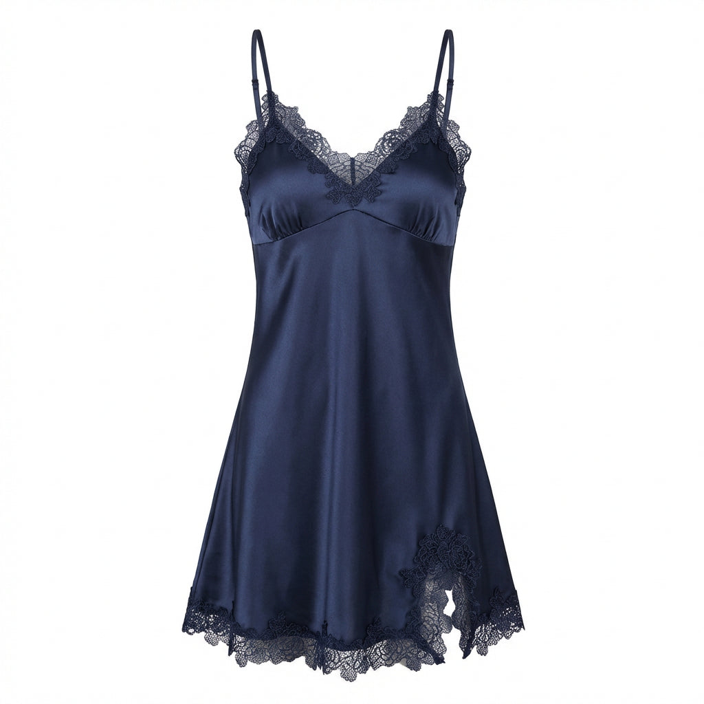 Marelia - Lace Trim Chemise With Built-In Cups