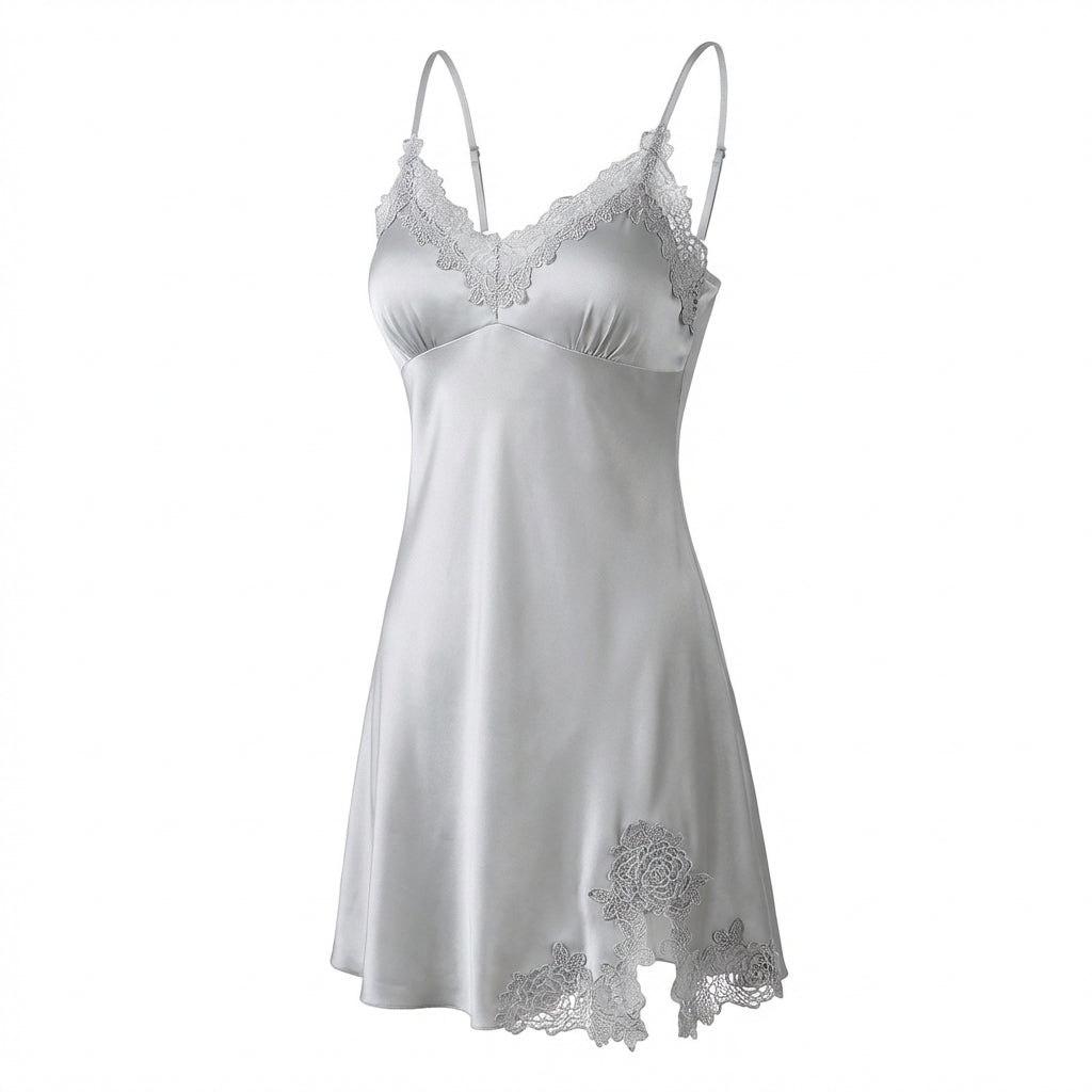 Marelia - Lace Trim Chemise With Built-In Cups