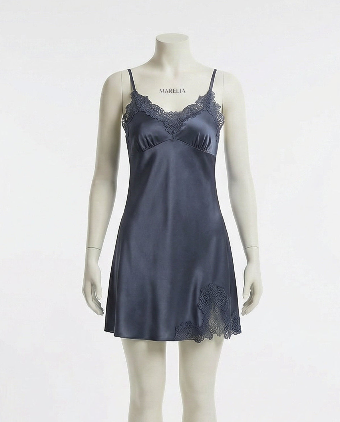 Marelia - Lace Trim Chemise With Built-In Cups