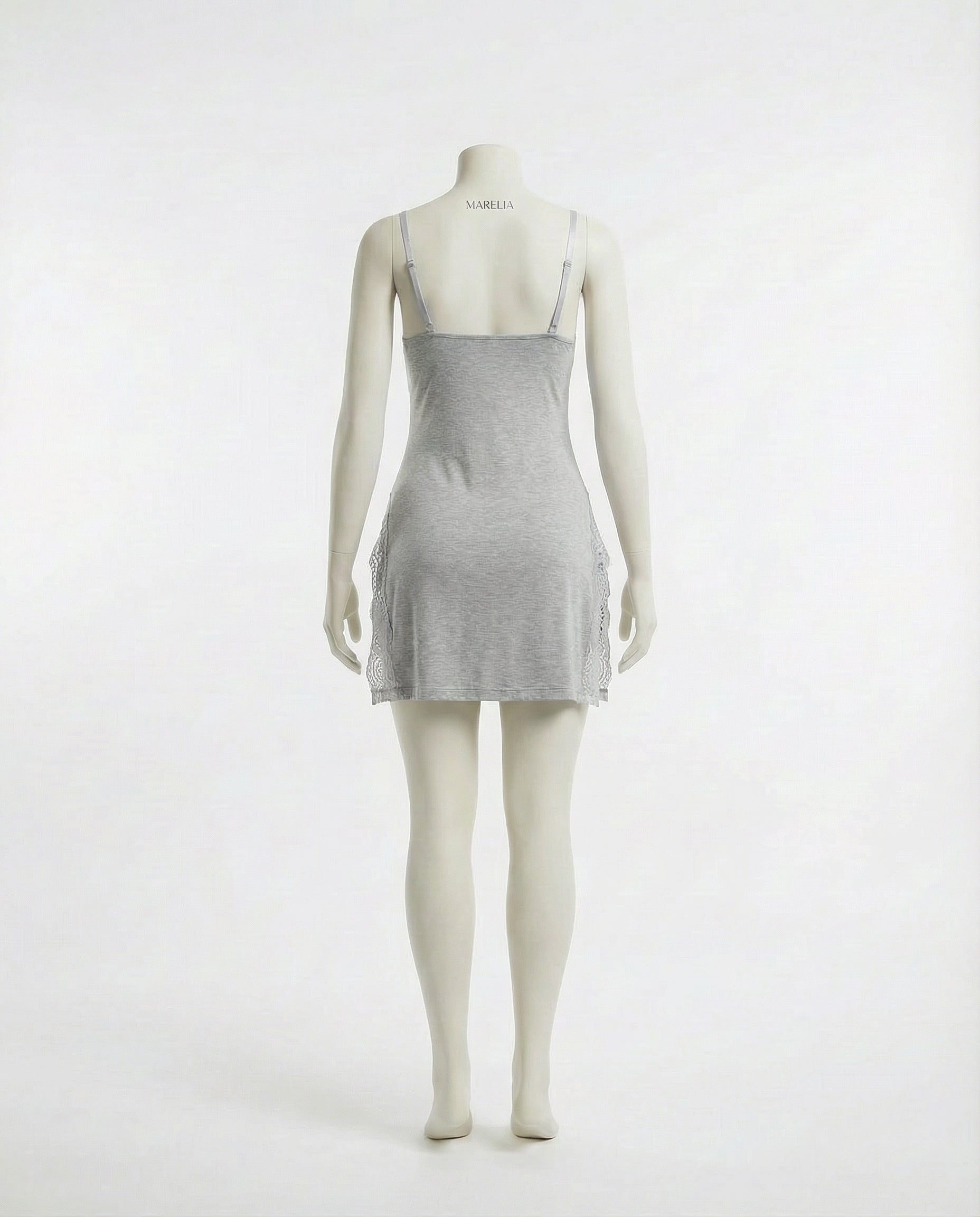 Marelia - Lace Trim Chemise With High Side Slits