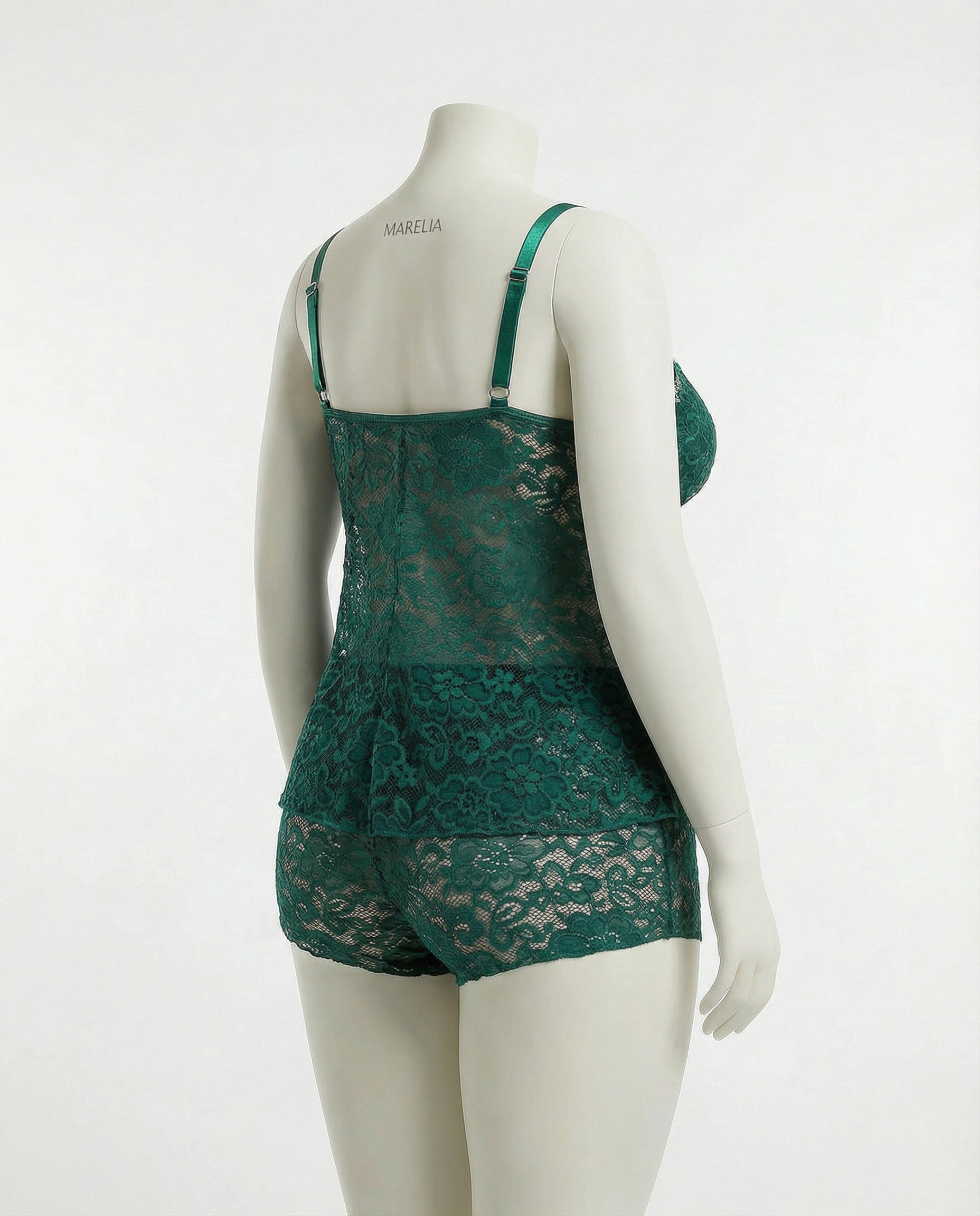 Marelia - Plus Size Lace Camisole And Shorts Set