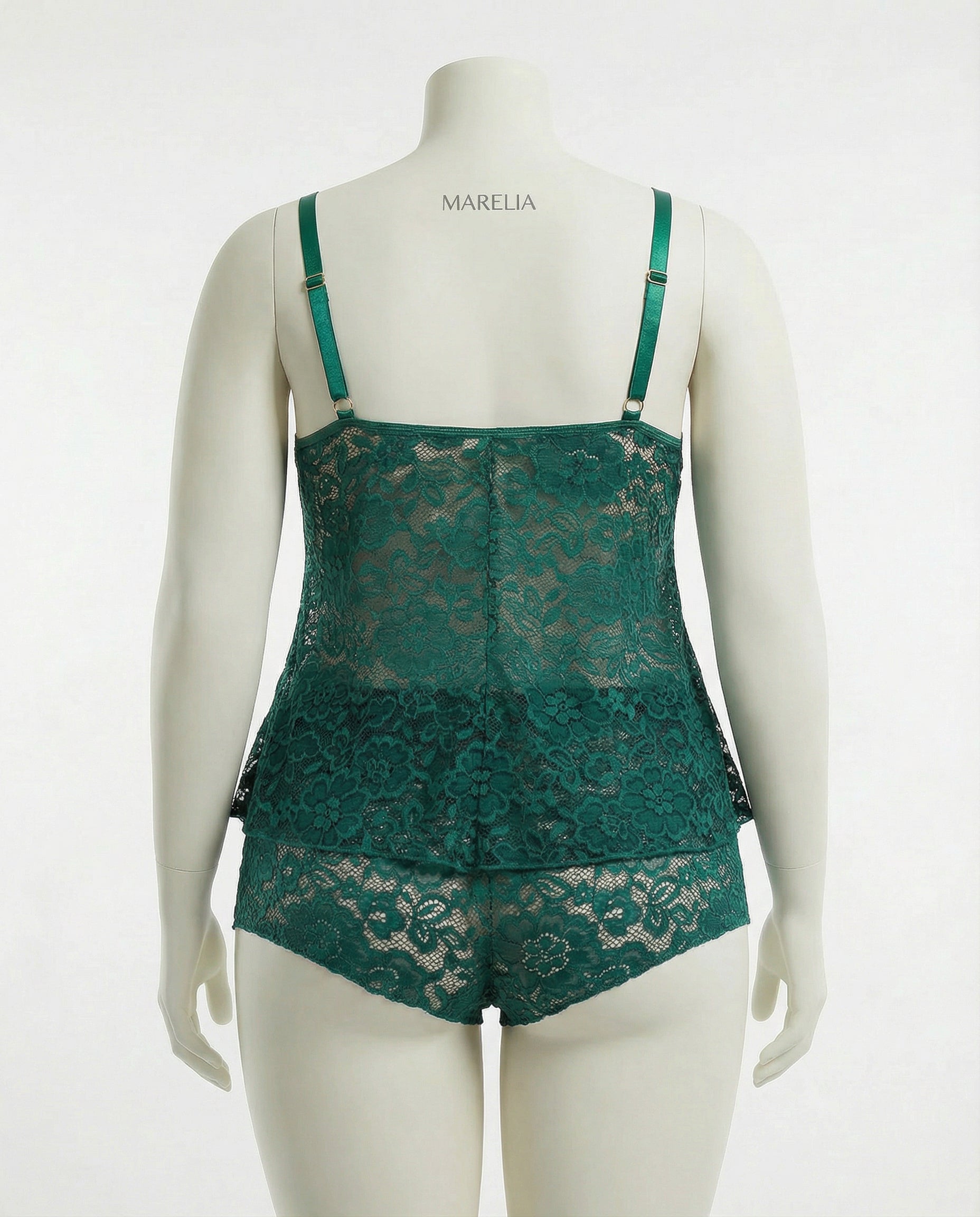 Marelia - Plus Size Lace Camisole And Shorts Set