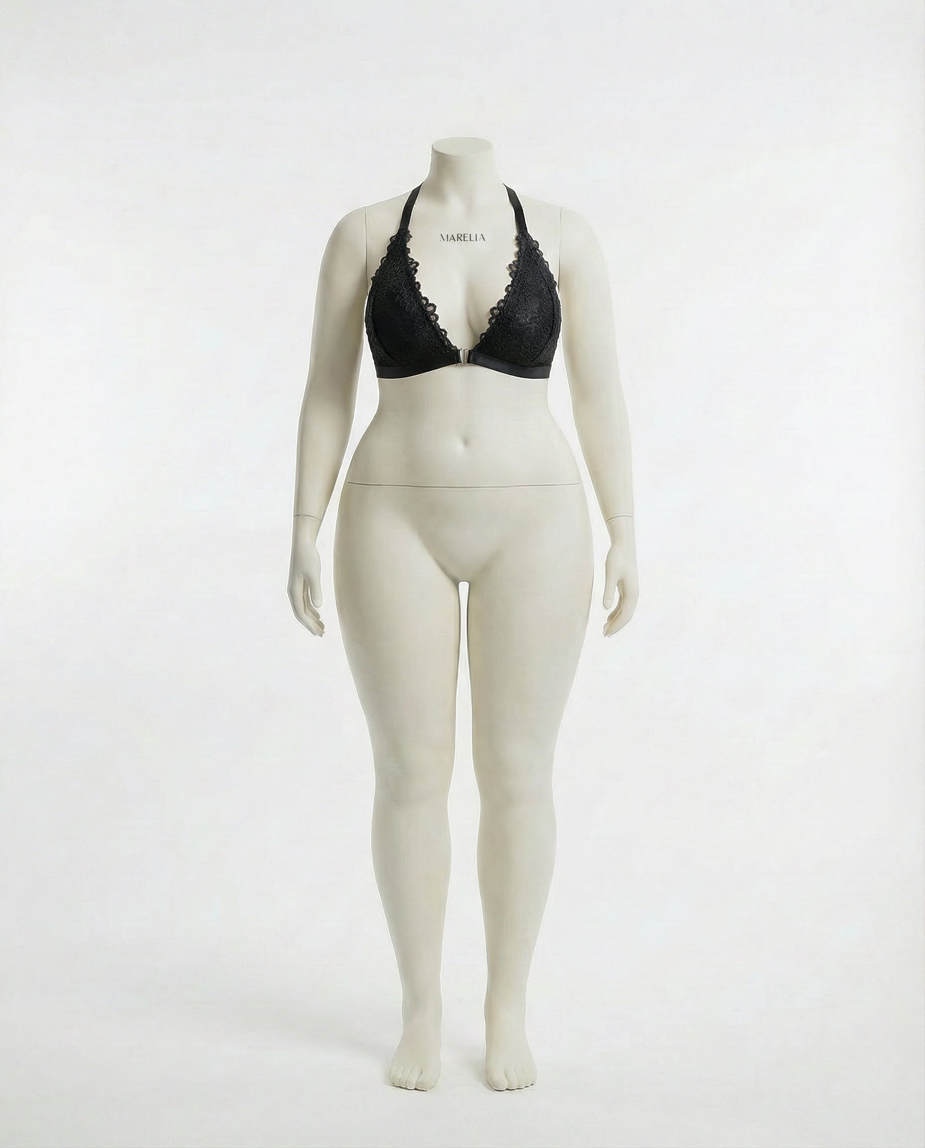 Marelia - Plus Size Lace Plunge Bra With Cross Back Straps