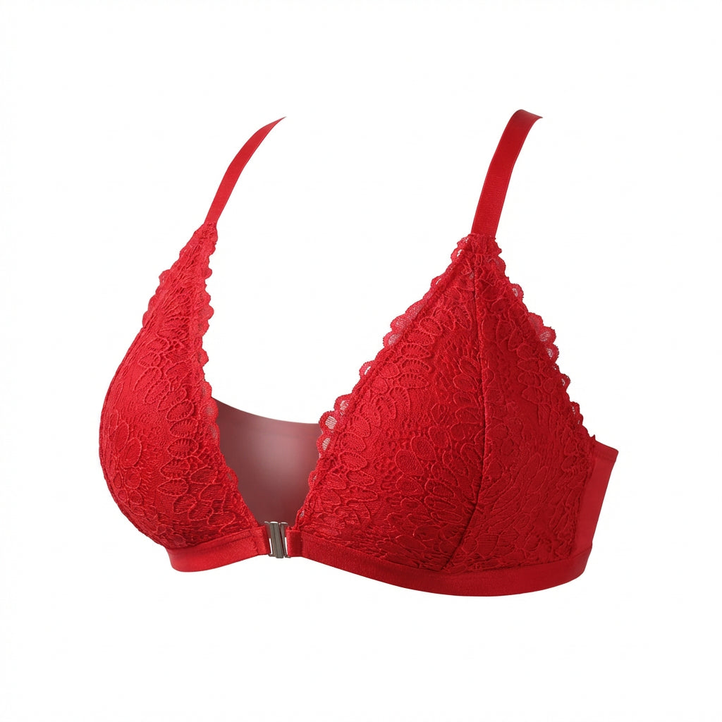 Marelia - Plus Size Lace Plunge Bra With Cross Back Straps