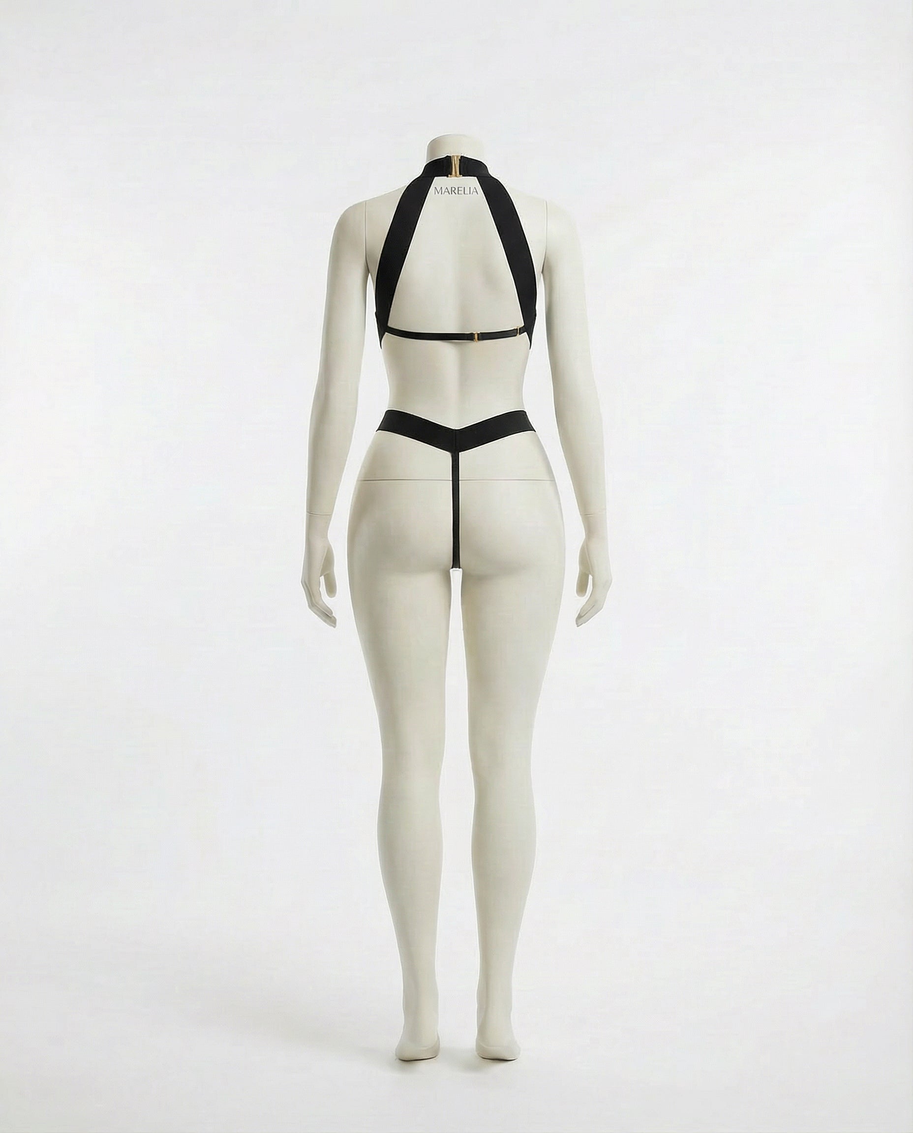 Marelia - Strappy Halter Teddy With Cutout Panels