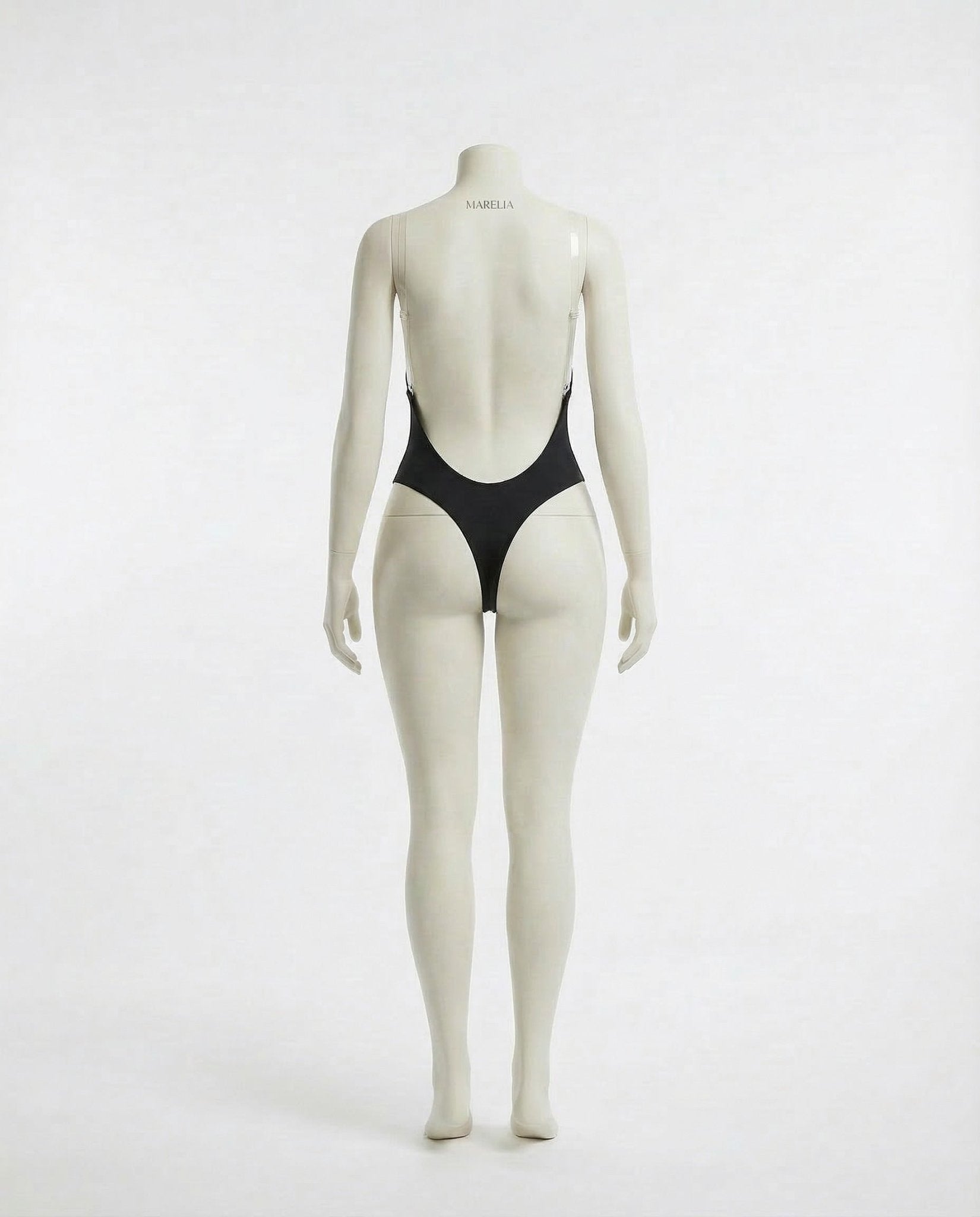 Black backless plunge invisible bodysuit