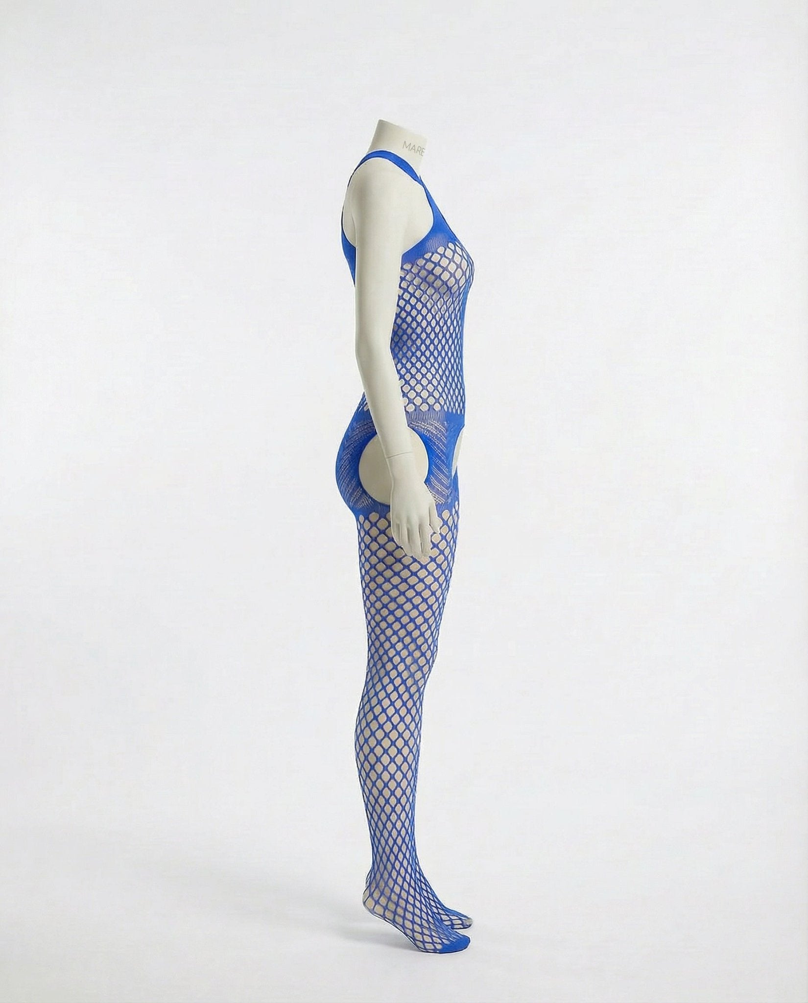 Blue Marelia - Fishnet Halter Bodystocking With Open Crotch