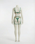 Green Floral Embroidered Lingerie Set - Marelia