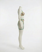 Green Floral Embroidered Lingerie Set - Marelia