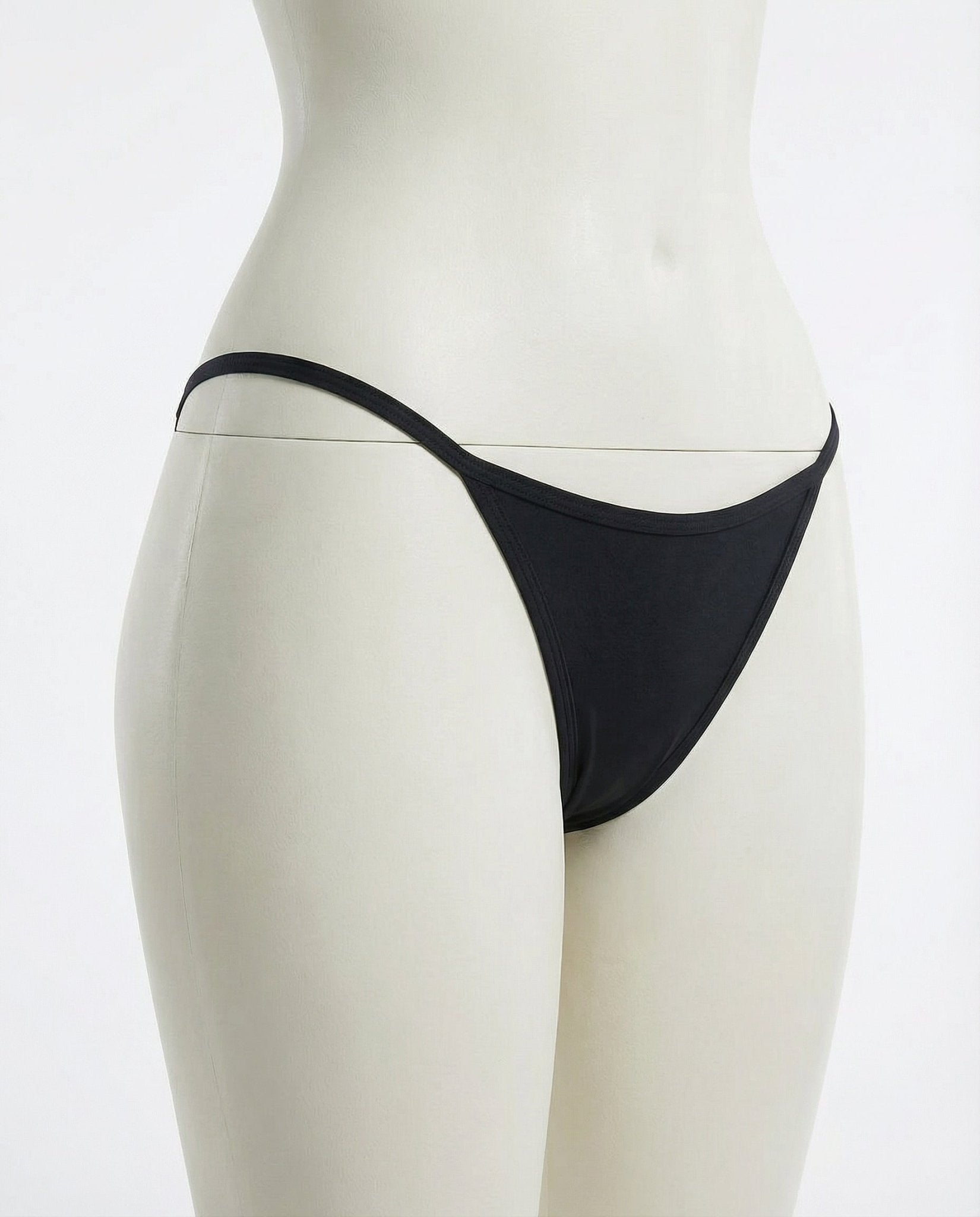 Black Lace Applique Brazilian G-String - MARELIA