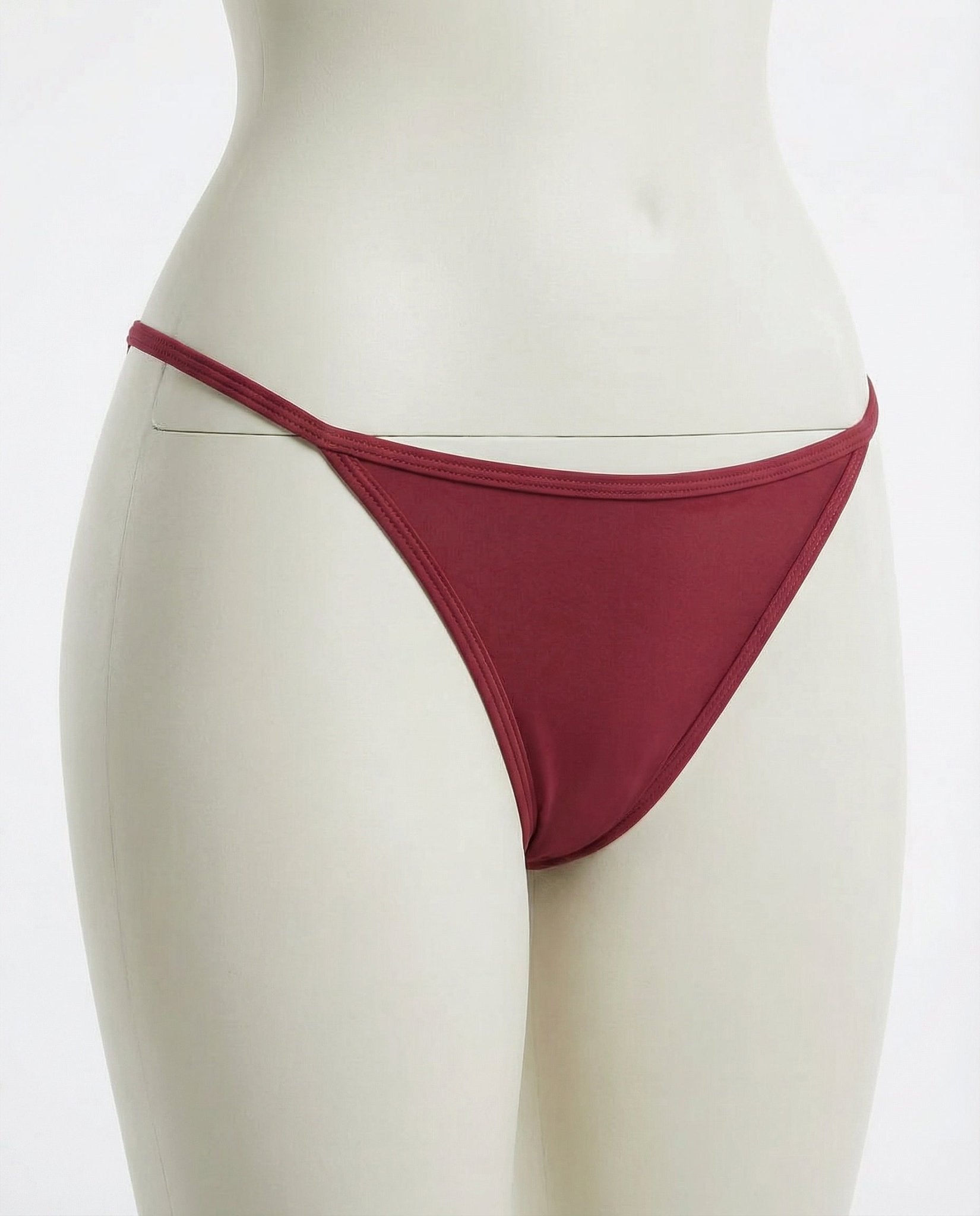 Burgundy Lace Applique Brazilian G-String - MARELIA