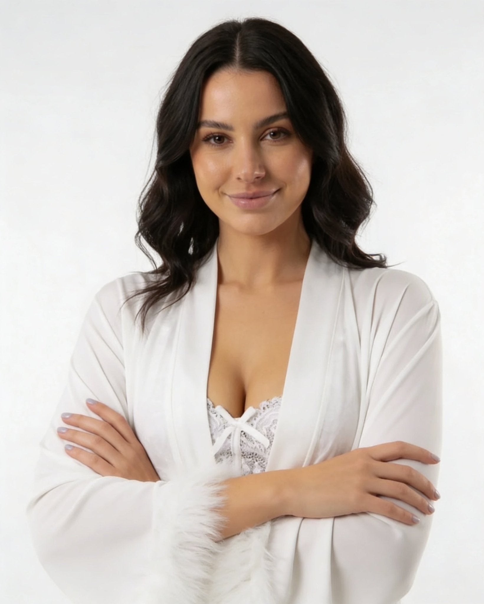 Lace Chemise and Robe Set — front 4