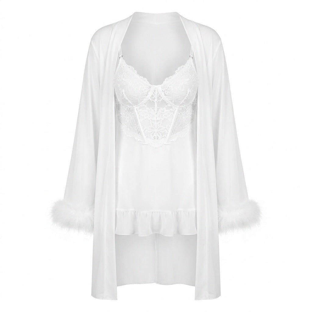 Lace Chemise and Robe Set — ghost 1