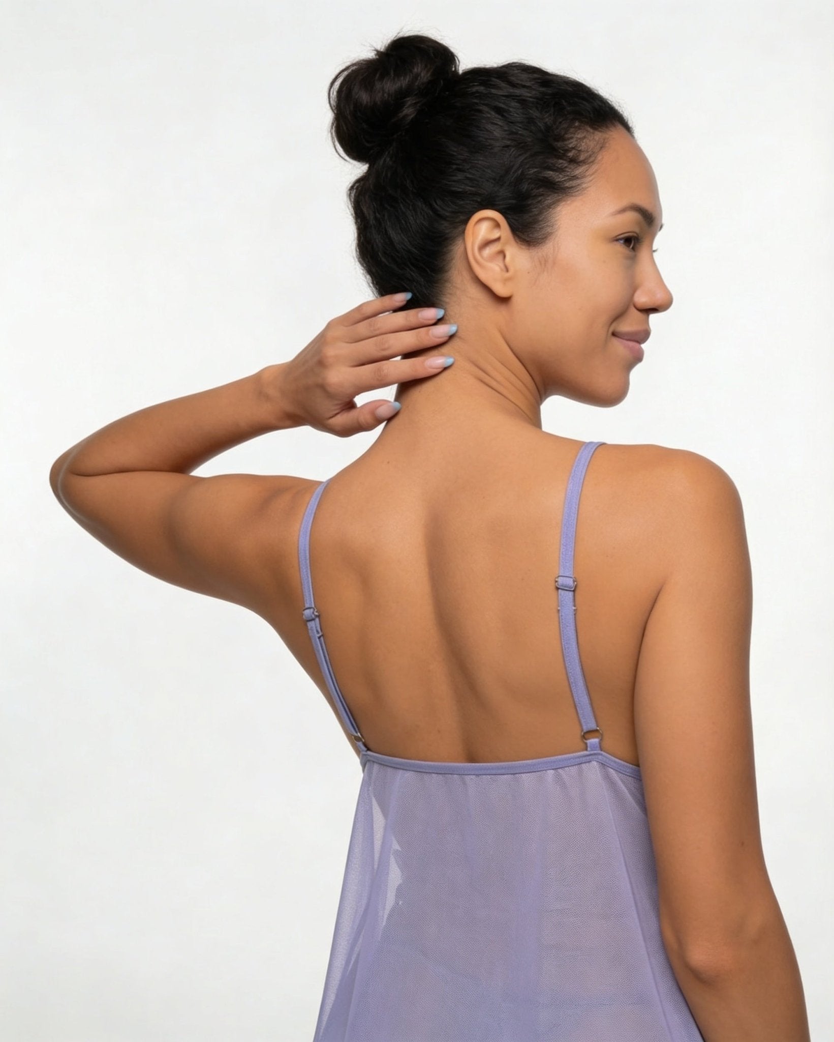 Lilac Lace Cup Babydoll and Thong Set - MARELIA