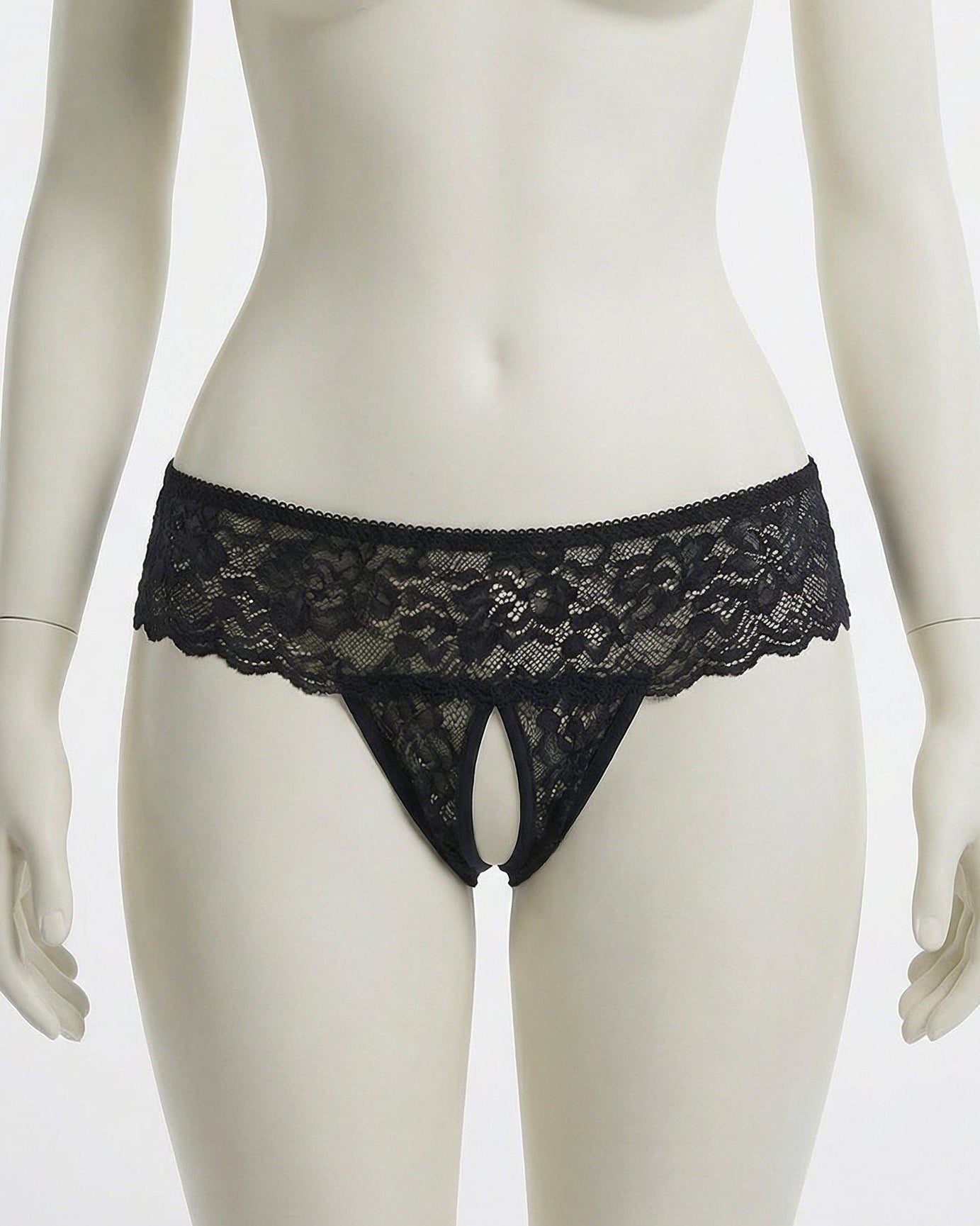 Black Marelia - Lace Open Crotch Brief