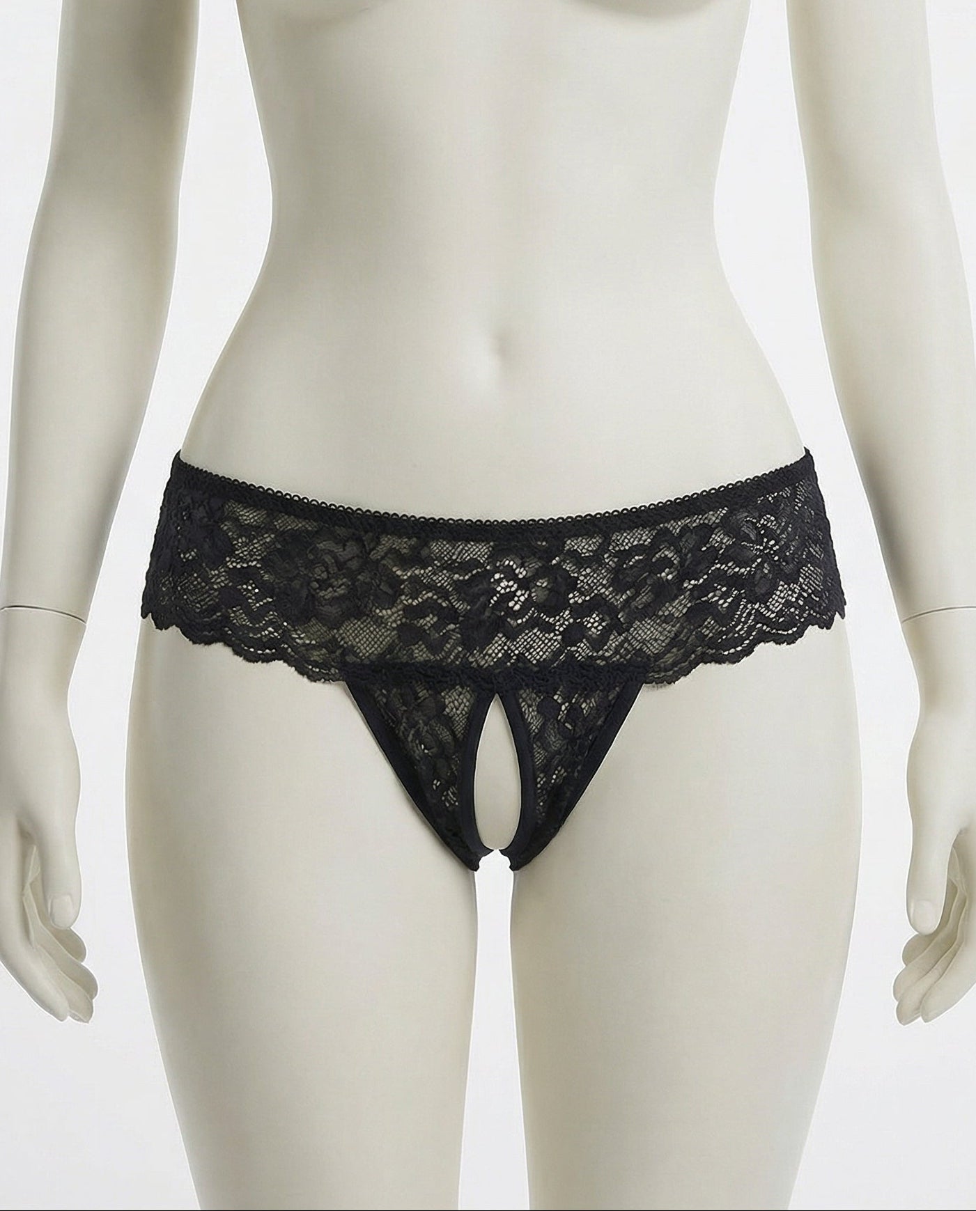Black Marelia - Lace Open Crotch Brief