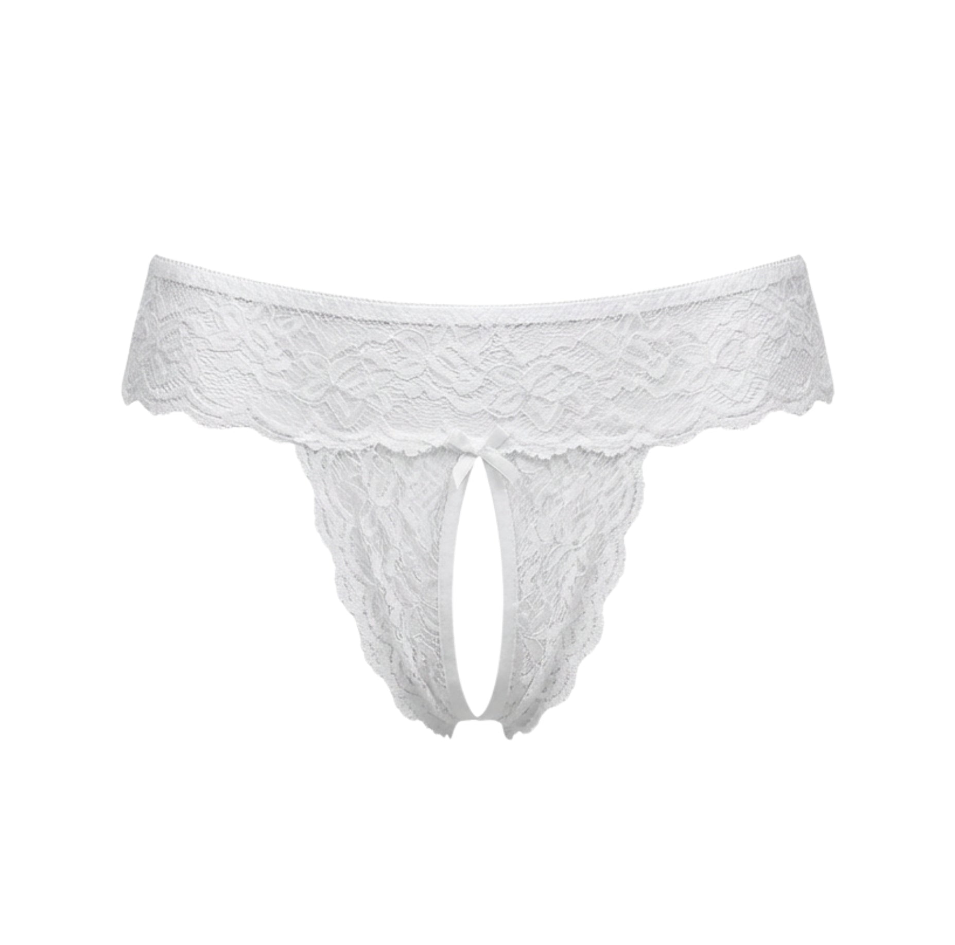 White Marelia - Lace Open Crotch Brief