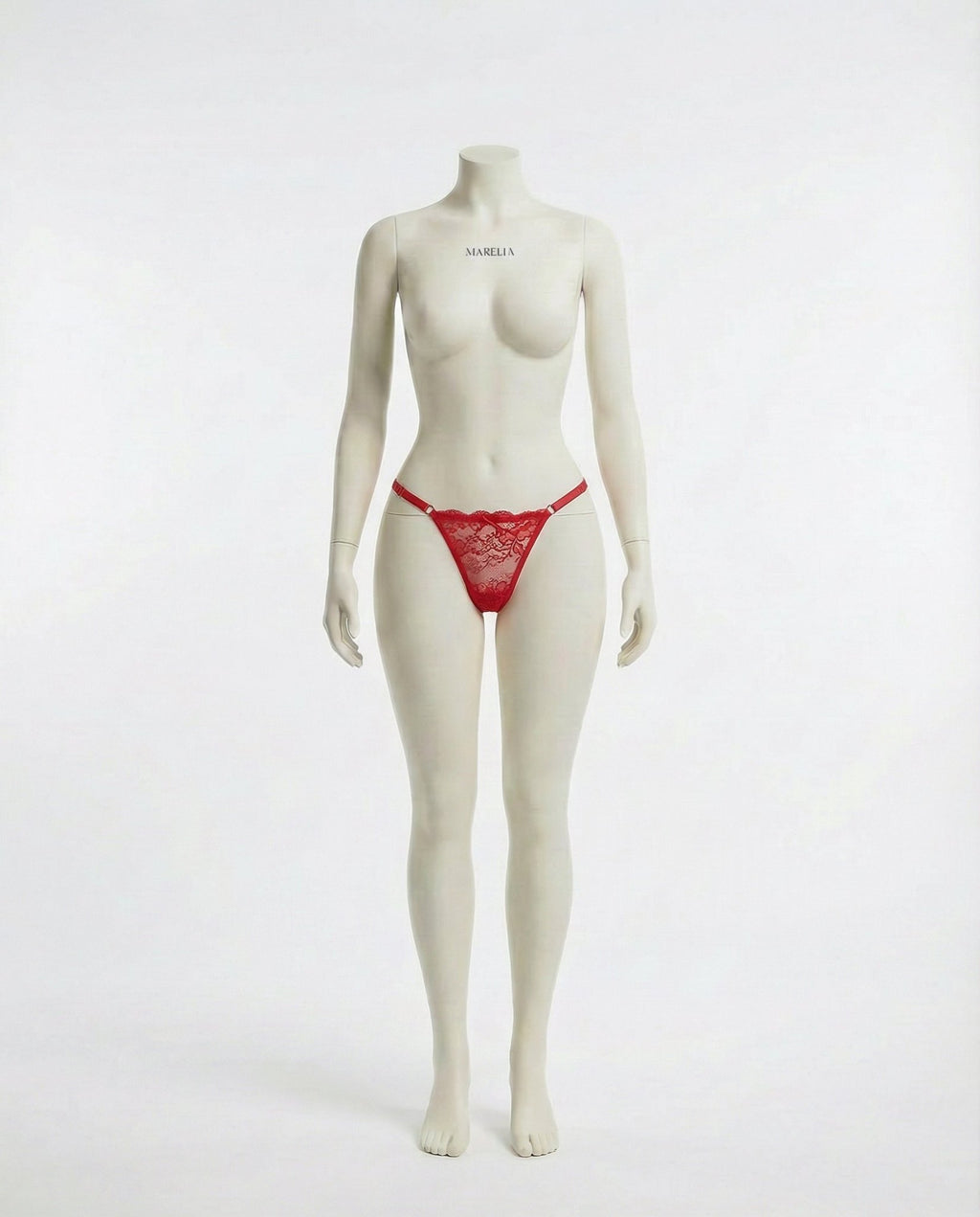 Red Lace Tie-Side G-String - Marelia