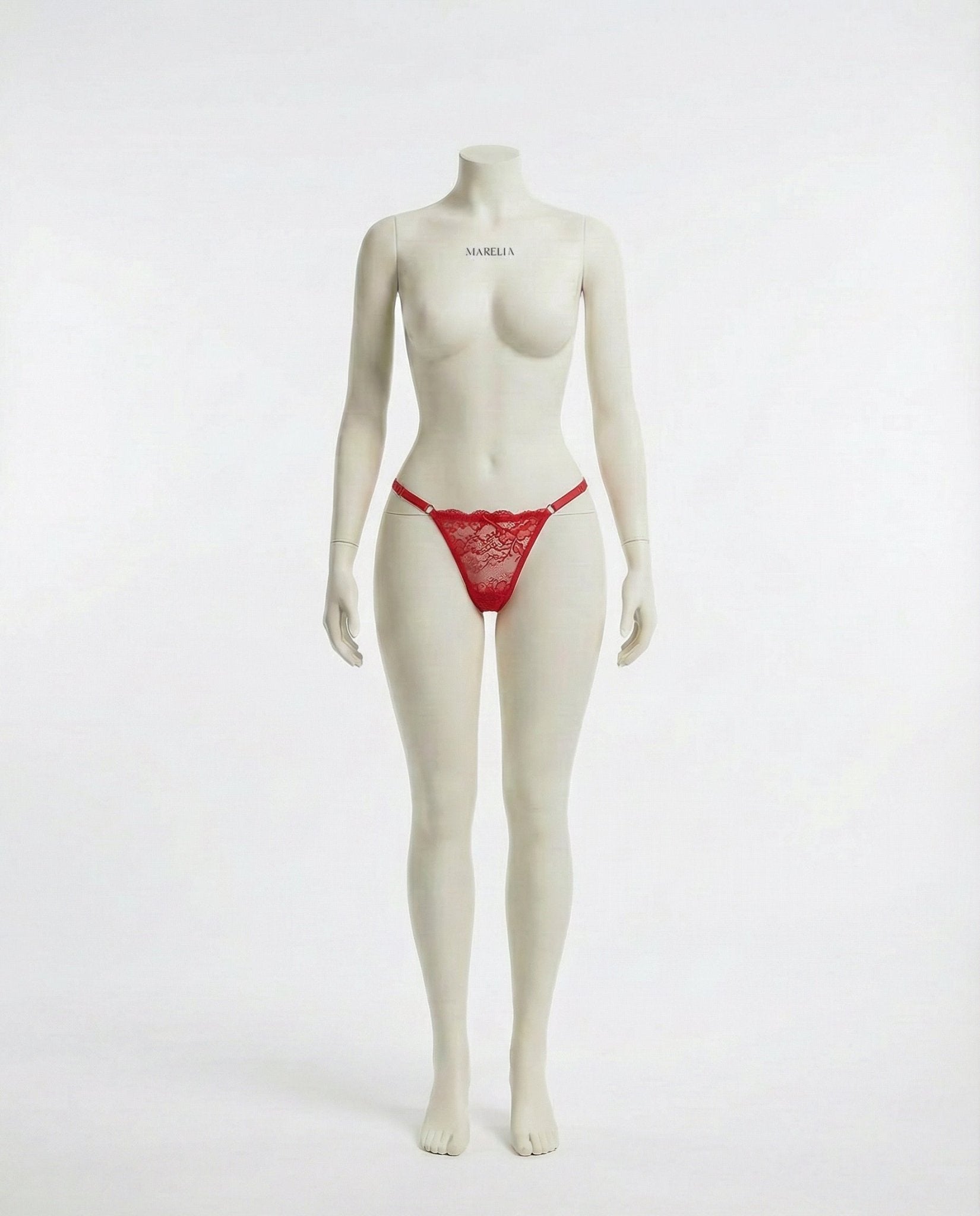 Red Lace Tie-Side G-String - Marelia