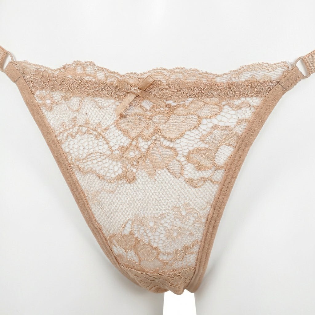 Brown Lace Tie-Side G-String - Marelia