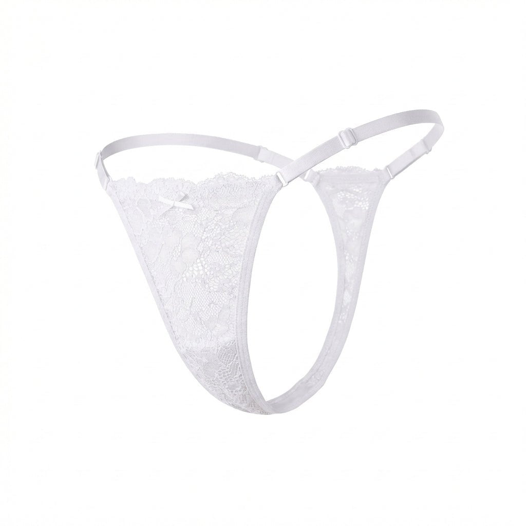 White Lace Tie-Side G-String - Marelia