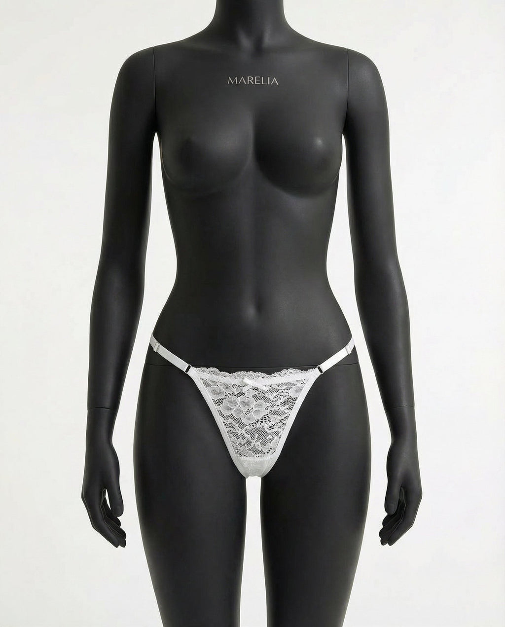White Lace Tie-Side G-String - Marelia