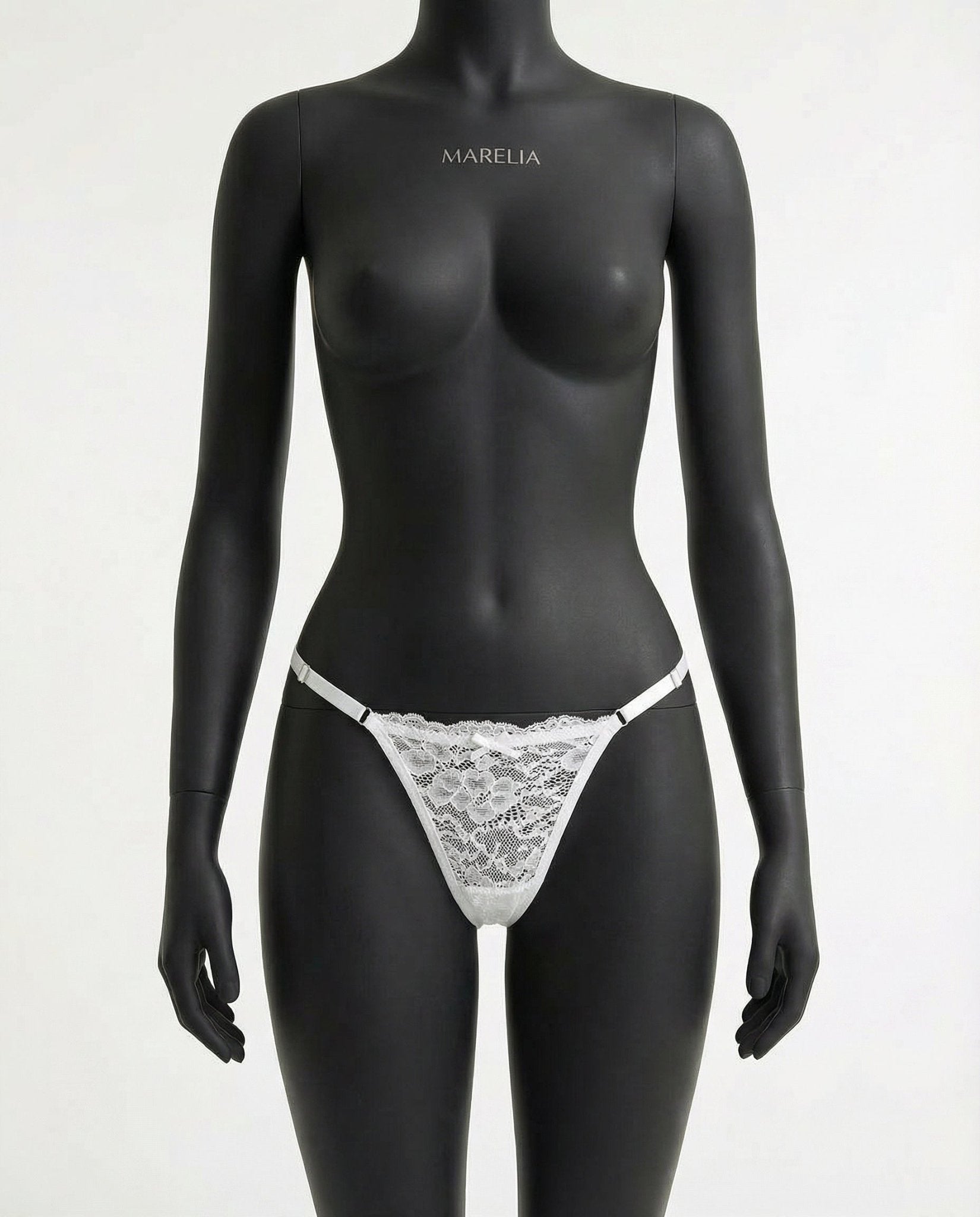 White Lace Tie-Side G-String - Marelia