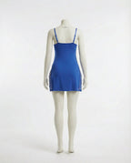 Blue Lace Trim Chemise With High Side Slits - Marelia