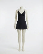 Black Lace Trim Chemise With High Side Slits - Marelia