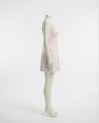 Pink Lace Trim Chemise With High Side Slits - Marelia