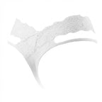 White Lace Waistband Brazilian Brief With Strappy Sides - Marelia