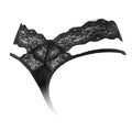 Black Lace Waistband Brazilian Brief With Strappy Sides - Marelia