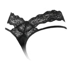 Black Lace Waistband Brazilian Brief With Strappy Sides - Marelia