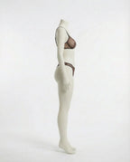 Leopard Print Mesh Bra And Thong Set - Marelia