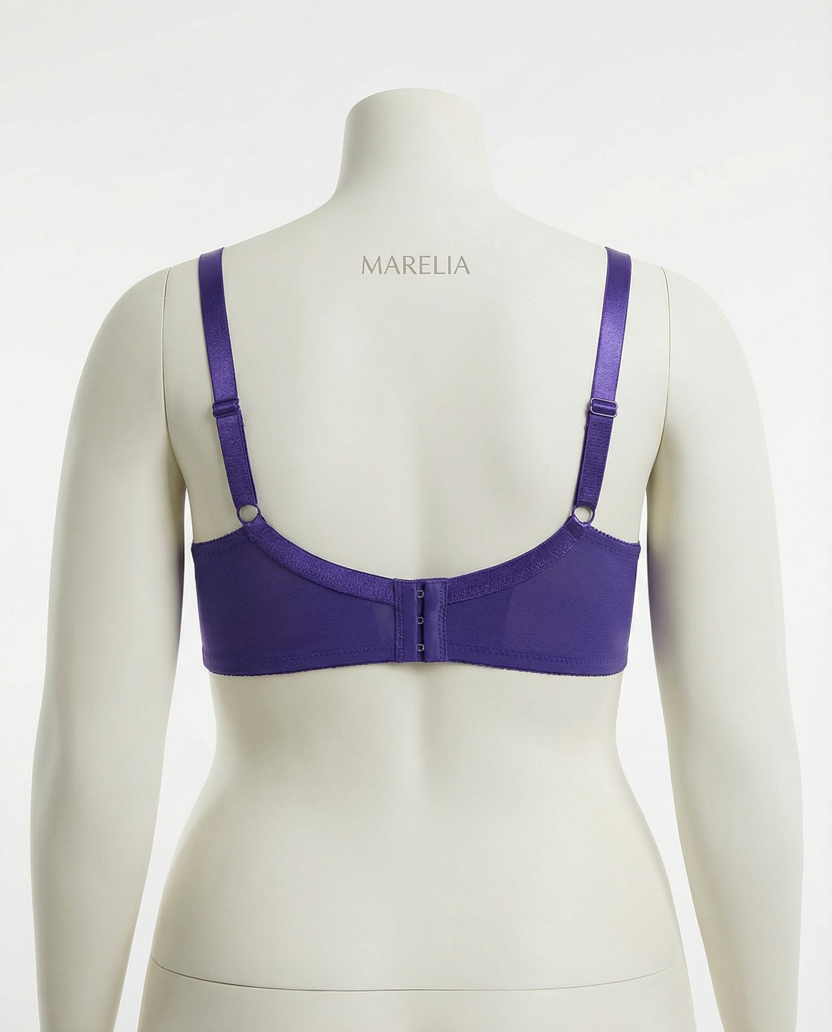 Purple Plus Size Lace Underwire Bra - Marelia