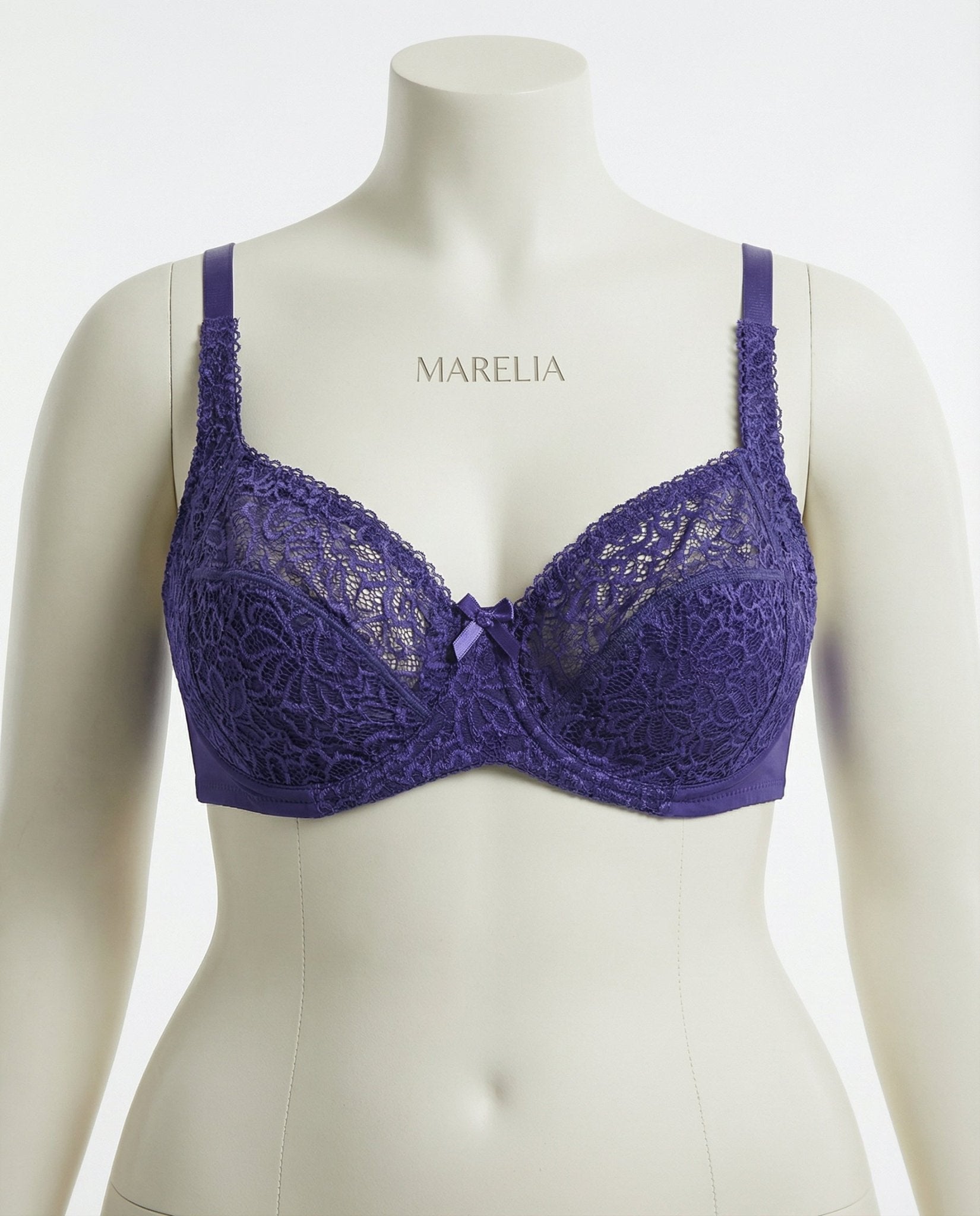 Purple Plus Size Lace Underwire Bra - Marelia