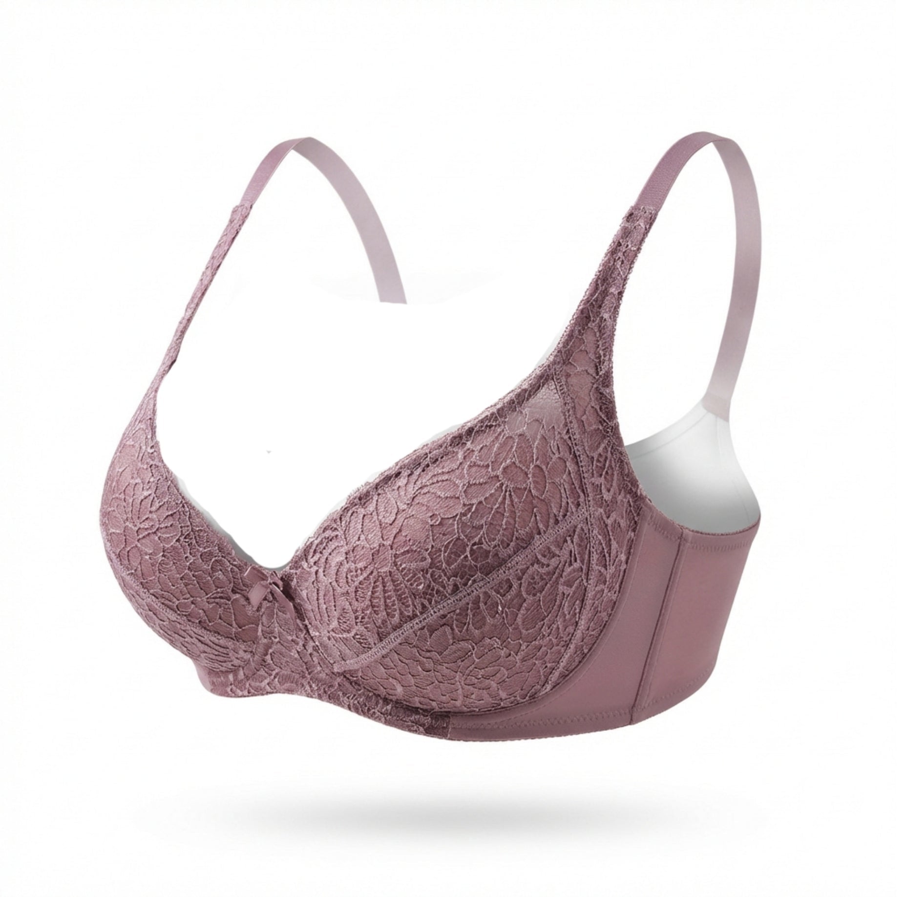 Rose Gold Plus Size Lace Underwire Bra - Marelia