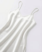 White V-Neck Slip Chemise With Adjustable Straps - Marelia