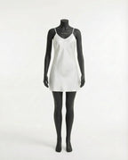 White V-Neck Slip Chemise With Adjustable Straps - Marelia