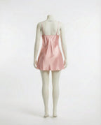 Pink V-Neck Slip Chemise With Adjustable Straps - Marelia