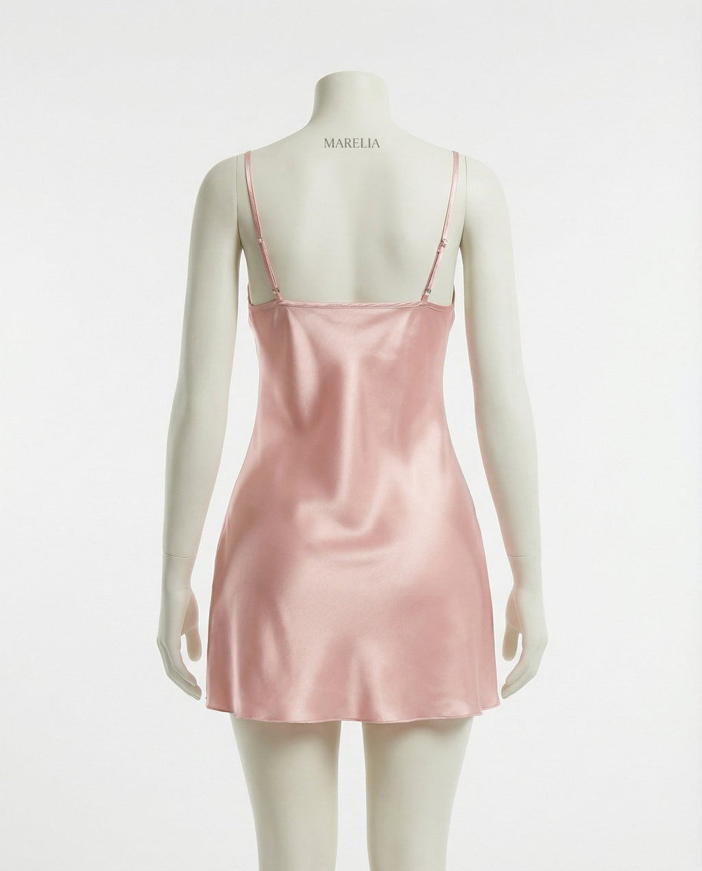 Pink V-Neck Slip Chemise With Adjustable Straps - Marelia