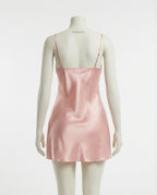 Pink V-Neck Slip Chemise With Adjustable Straps - Marelia