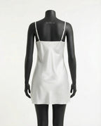 White V-Neck Slip Chemise With Adjustable Straps - Marelia