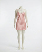 Pink V-Neck Slip Chemise With Adjustable Straps - Marelia