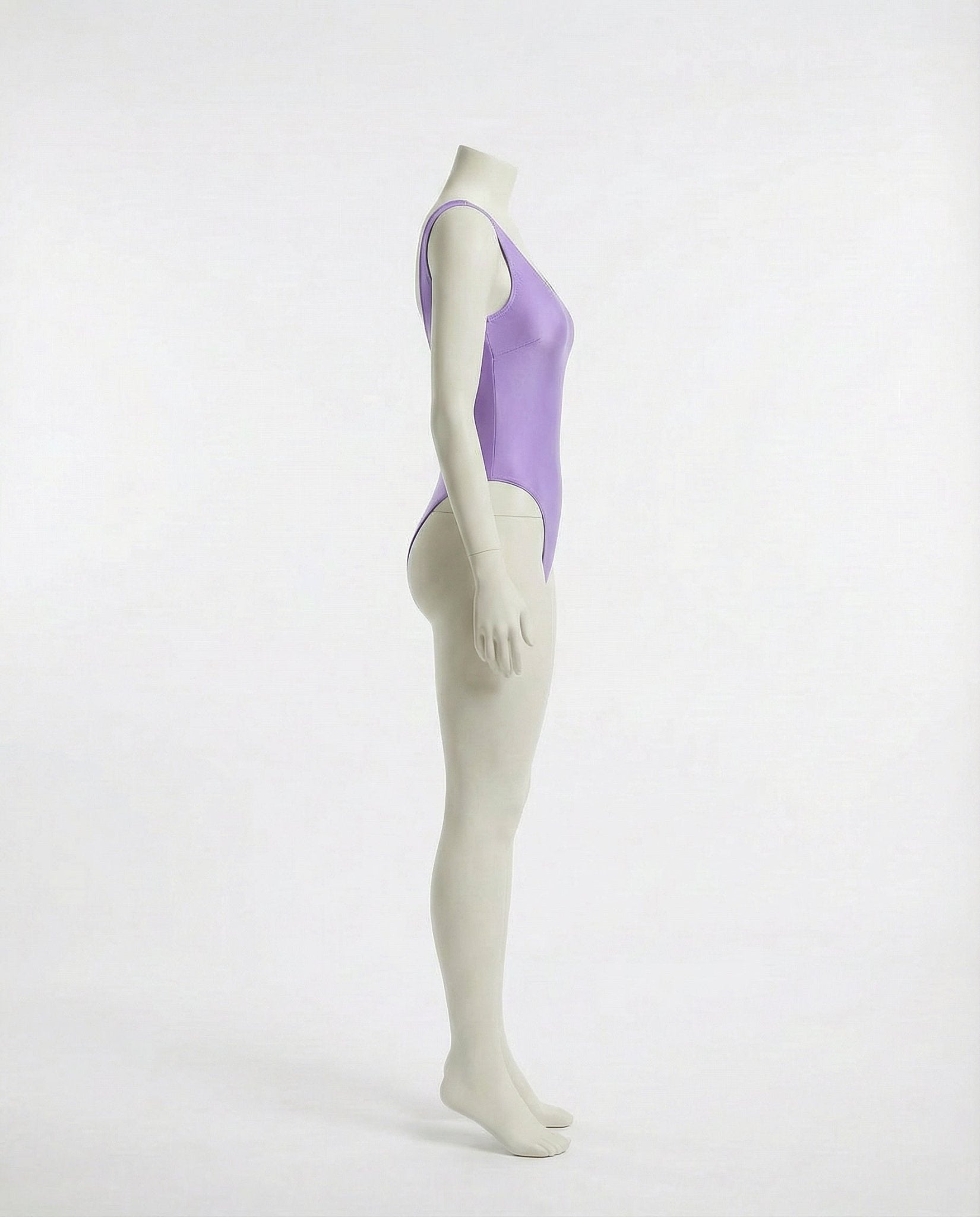 Lilac Wet Look High Leg Bodysuit - Marelia